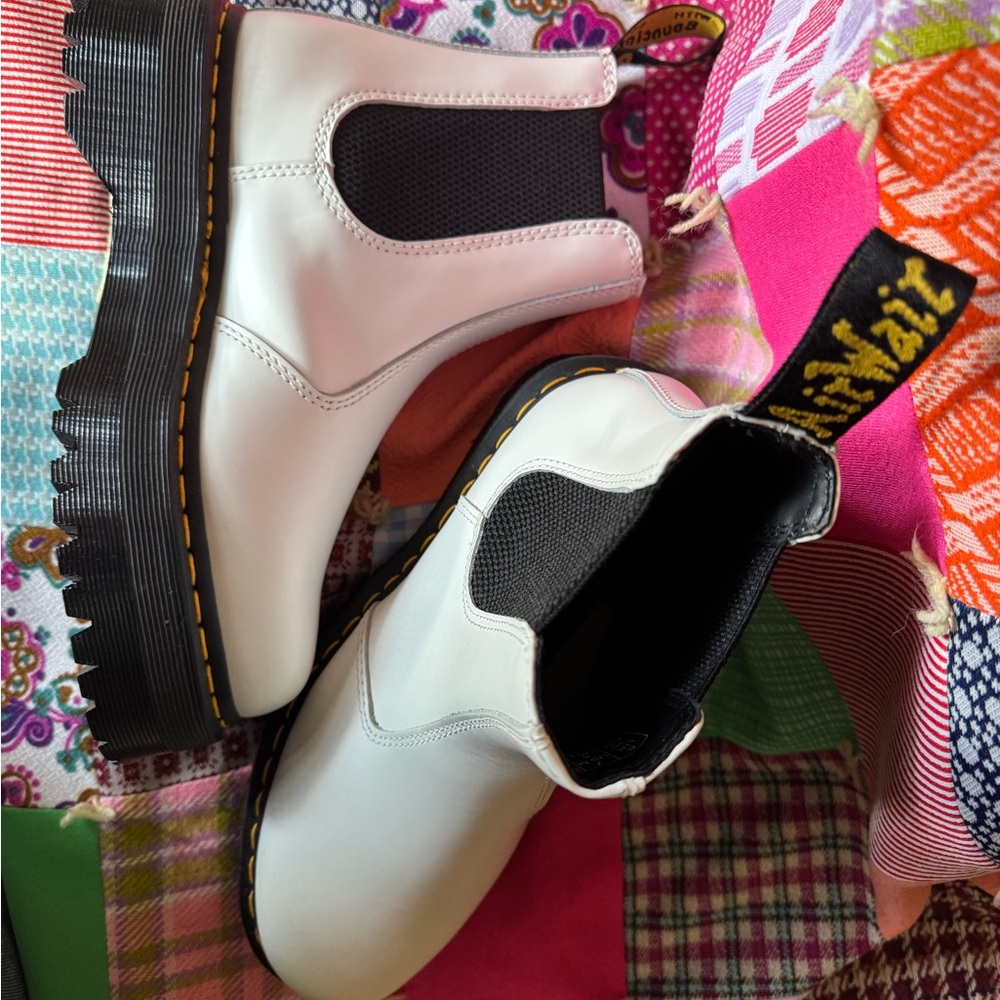 Dr. Martens White Ankle Boots